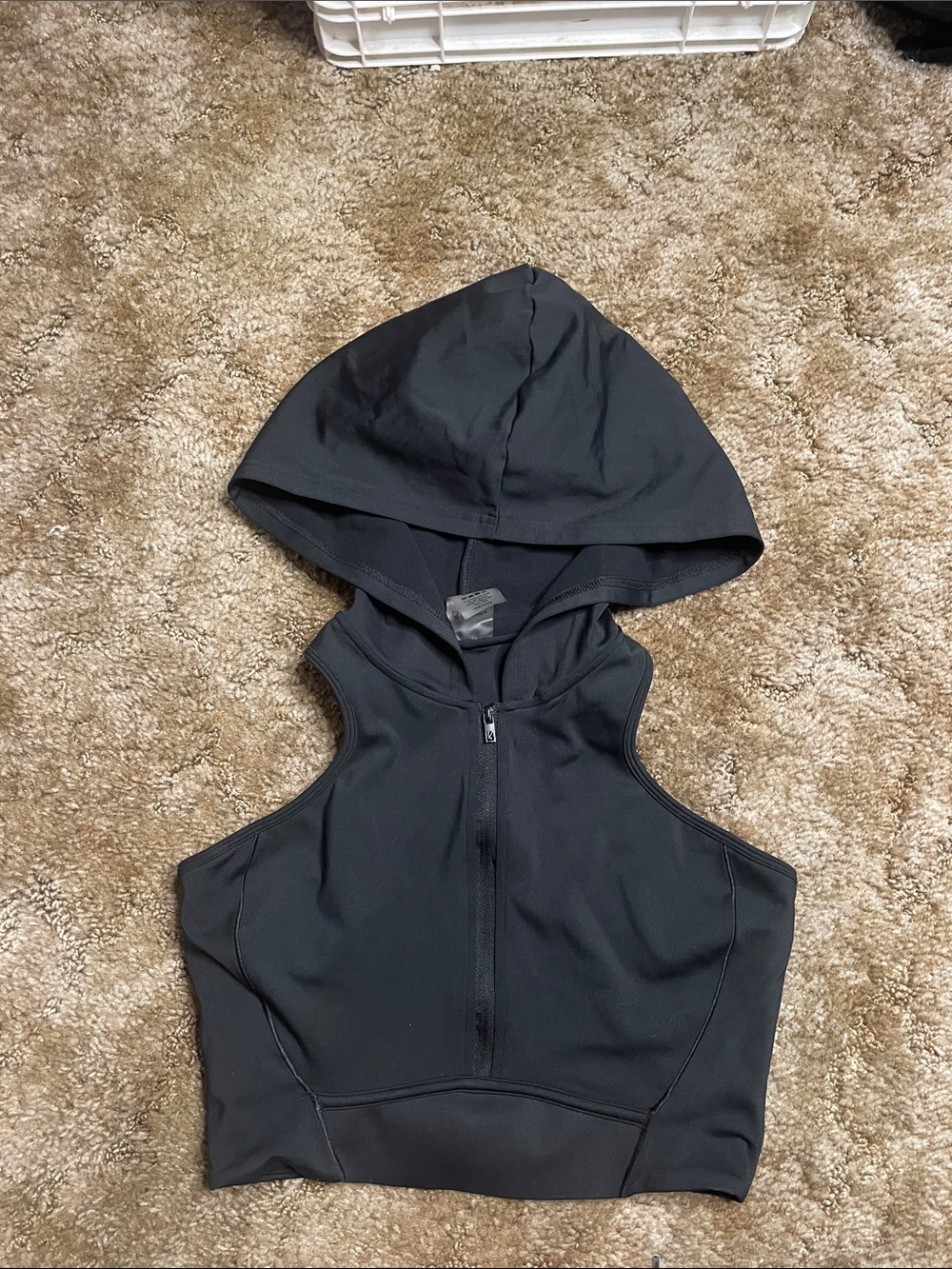 Buff Bunny Black Cropped Workout Athletic Top Size Large‎